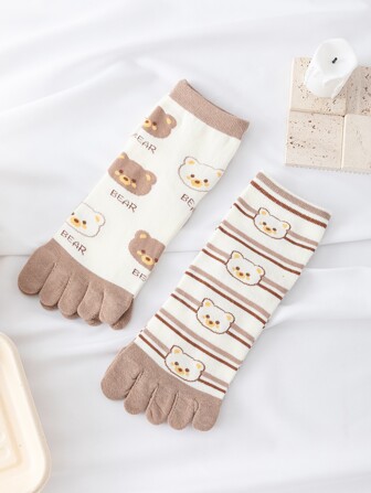 2 pary skarpetek z palcami w misie