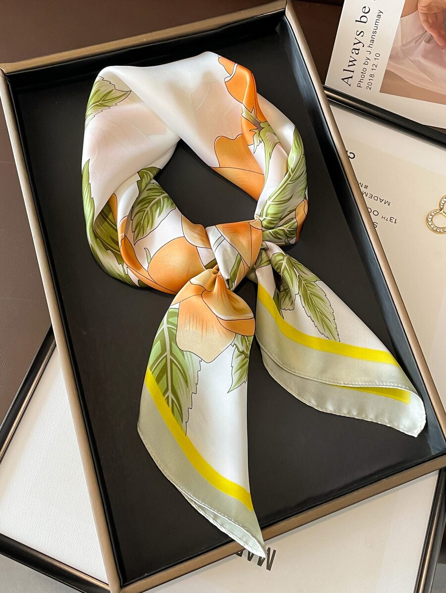 1 chiếc khăn rằn thời trang cho nữ họa tiết hoa cho cuộc sống hàng ngày - Nhiều màu - Xem 1