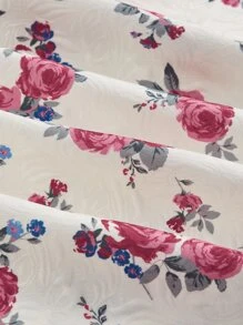 SHEIN MOD Floral Print Off Shoulder Lace Up Front Dress - Multicolor - View 6