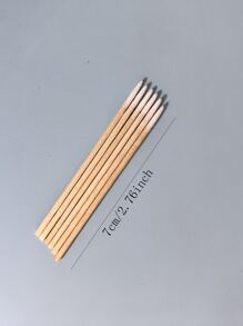 100 支木棒眼影口紅刷化妝品化妝工具耳蠟珠寶清潔花蕾 - 黃色 - 查看 4