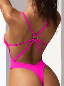 Swim SXY Summer Beach Ring Linked One Piece Swimsuit