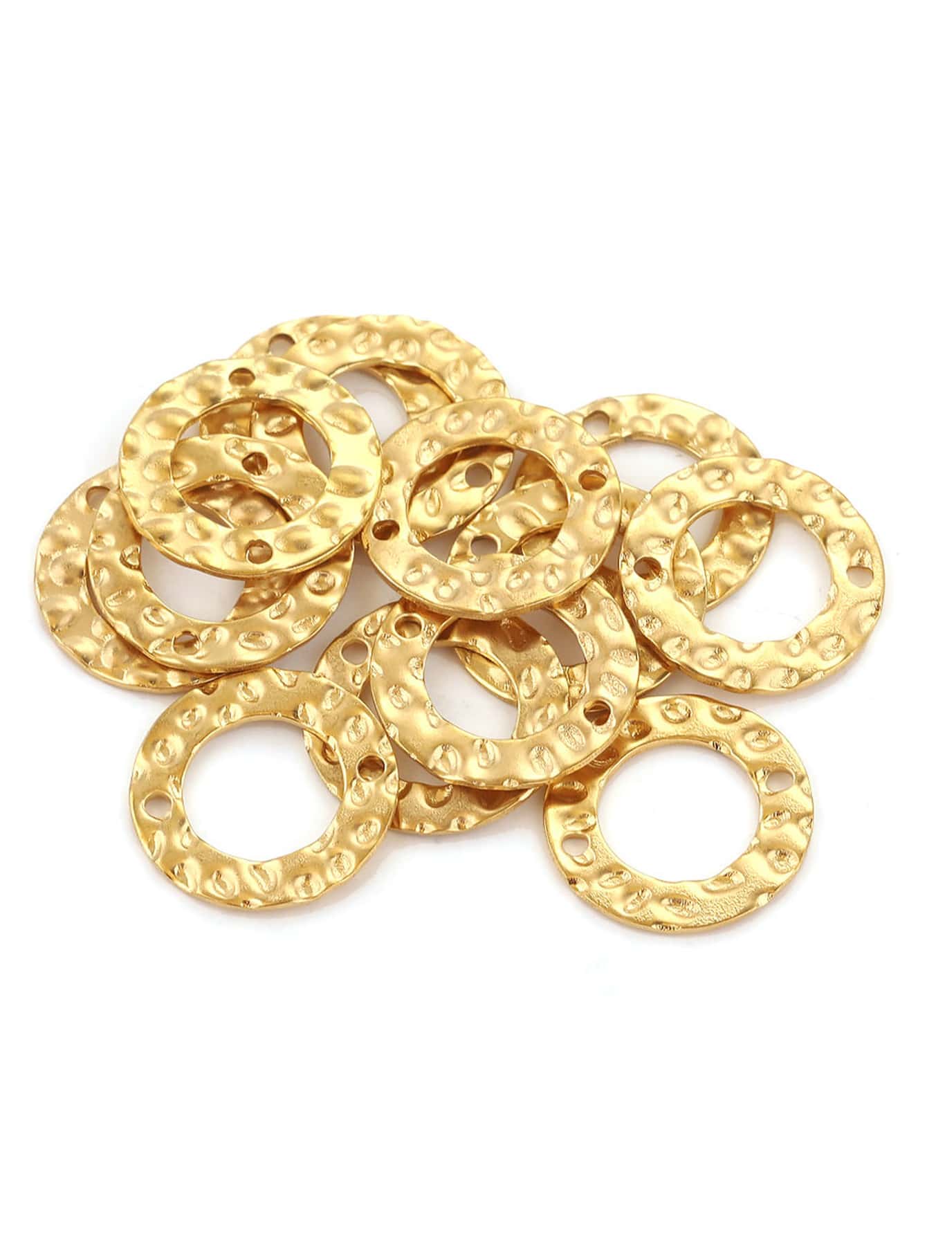 20 cái/bộ Phụ kiện trang sức tự làm hình tròn bằng kim loại có kết cấu - Vàng - Xem 1
