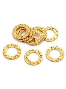 20 cái/bộ Phụ kiện trang sức tự làm hình tròn bằng kim loại có kết cấu - Vàng - Xem 2