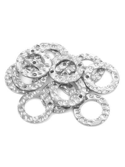 20 Piece Stainless Steel Double Hole Textured Circle Dangle Earring Connectors For DIY Jewelry Accessories Dangle Earrings