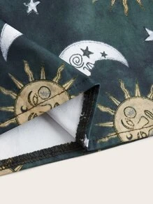 ROMWE Hippie Sun & Moon Graphic Wide Leg Pants - Multicolor - View 4