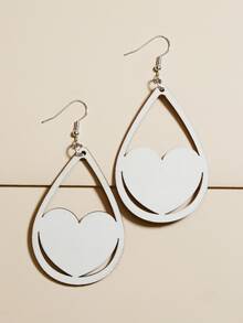 Hoa tai giọt nước họa tiết trái tim - Nhiều màu - Xem 2