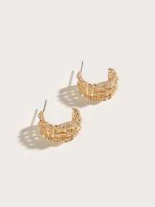 Braided Hollow Out Cuff Hoop Earrings