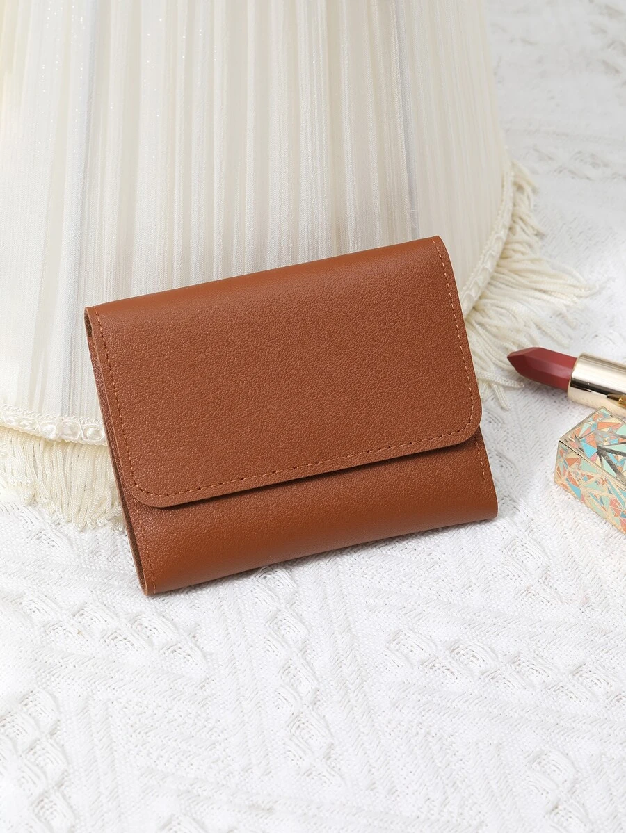 Minimalist Small Wallet Trifold Brown