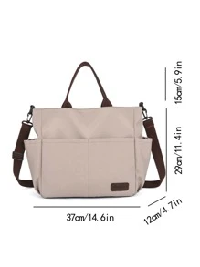 Patch Decor Shopper Bag Medium Multi-pocket - Multicolor - View 3