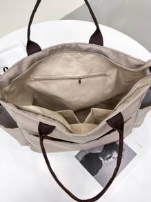 Patch Decor Shopper Bag Medium Multi-pocket - Multicolor - View 4