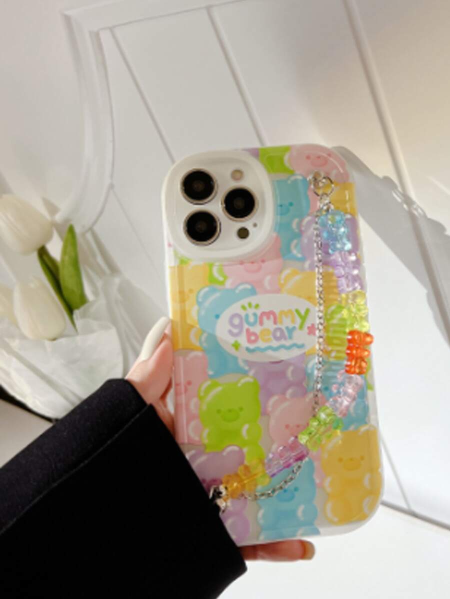 卡通熊圖案手機殼 - 彩色 - 查看 1