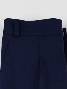 3 piezas/set conjunto de chaleco, pantalones y corbata para chicos jóvenes con diseño unicolor de un solo pecho para primavera y verano - Azul Marino - Ver 7