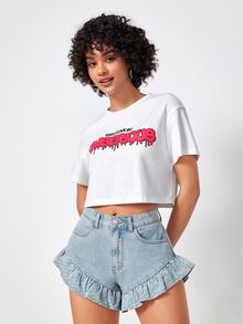 OBVIOUSLY VINTAGE Shorts en mezclilla bajo con fruncido - Lavado ligero - Ver 5