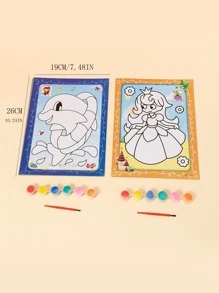 1 pieza Libro de colorear con estampado de figura con - Amarillo - Ver 3
