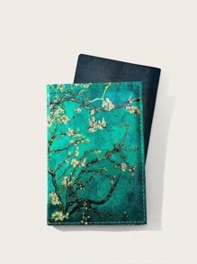 全盤花卉圖案護照夾護照夾護照封面護照錢包護照袋旅行用搭機用返校用男女皆適用,旅行必備品,度假季的旅行配件 - 彩色 - 查看 2