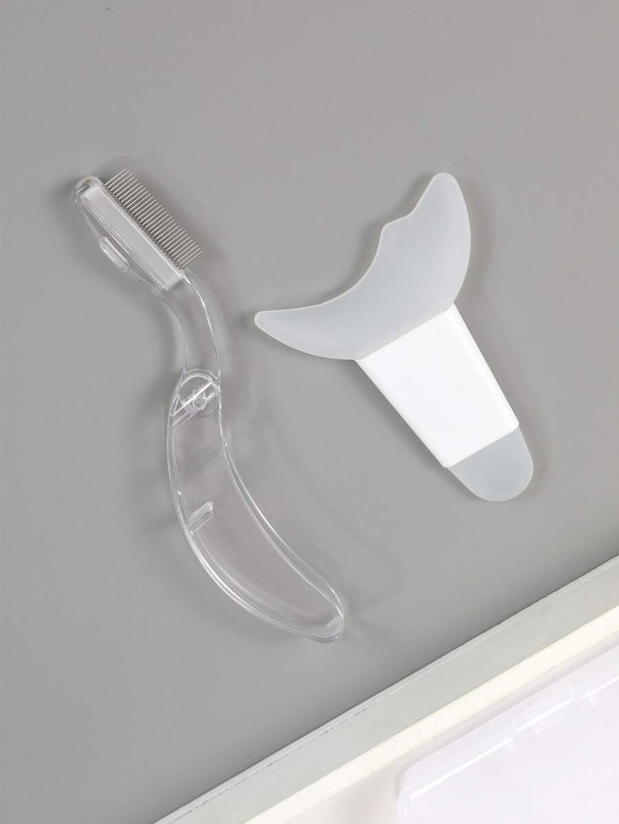 Dụng cụ chải lông mi Áp dụng vách ngăn lông mi + chải lông mi bằng thép không gỉ khi đi du lịch tại nhà để dễ dàng mang theo đồ trang điểm và trang điểm - Nhiều màu - Xem 1