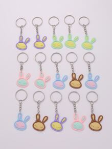 15 chiếc móc khóa hình thỏ hoạt hình - Nhiều màu - Xem 2