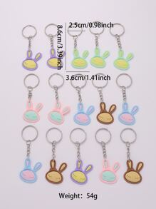 15 chiếc móc khóa hình thỏ hoạt hình - Nhiều màu - Xem 4