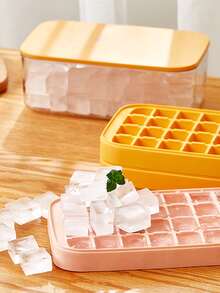 1 molde de silicona para cubitos de hielo, bandeja moderna para hacer cubitos de hielo de 32 rejillas para cocina y bar - Rosa - Ver 5