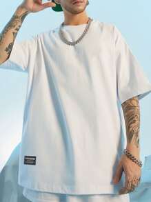 Manfinity EMRG 寬鬆男款卡通字母印花 T 卹 - 白色 - 查看 2