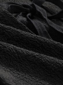 DAZY 女式后背系带泡泡袖衬衫、短款上衣 - 黑色 - 查看 3