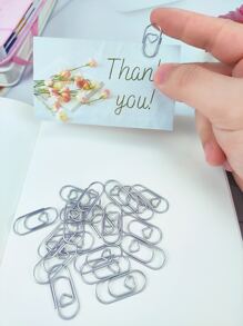 50 Cái Kẹp Giấy Màu, Kẹp Giấy Đa Năng Đơn Giản Cho Văn Phòng, Trường Học - Bạc - Xem 2