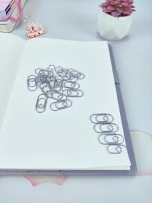 50 Cái Kẹp Giấy Màu, Kẹp Giấy Đa Năng Đơn Giản Cho Văn Phòng, Trường Học - Bạc - Xem 3