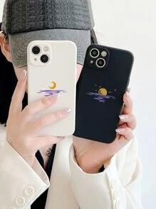 2 chiếc Vỏ điện thoại họa tiết mặt trăng - Nhiều màu - Xem 2