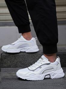 Giày thể thao nam Khối Màu Ren lên - trắng - Xem 1