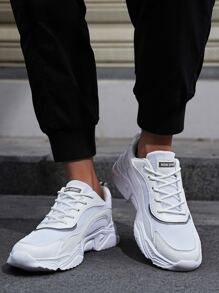 Giày thể thao nam Khối Màu Ren lên - trắng - Xem 3