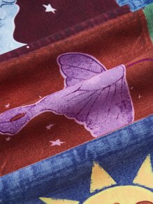 ROMWE Hippie Patchwork Print Overall Jumpsuit - Multicolor - View 4