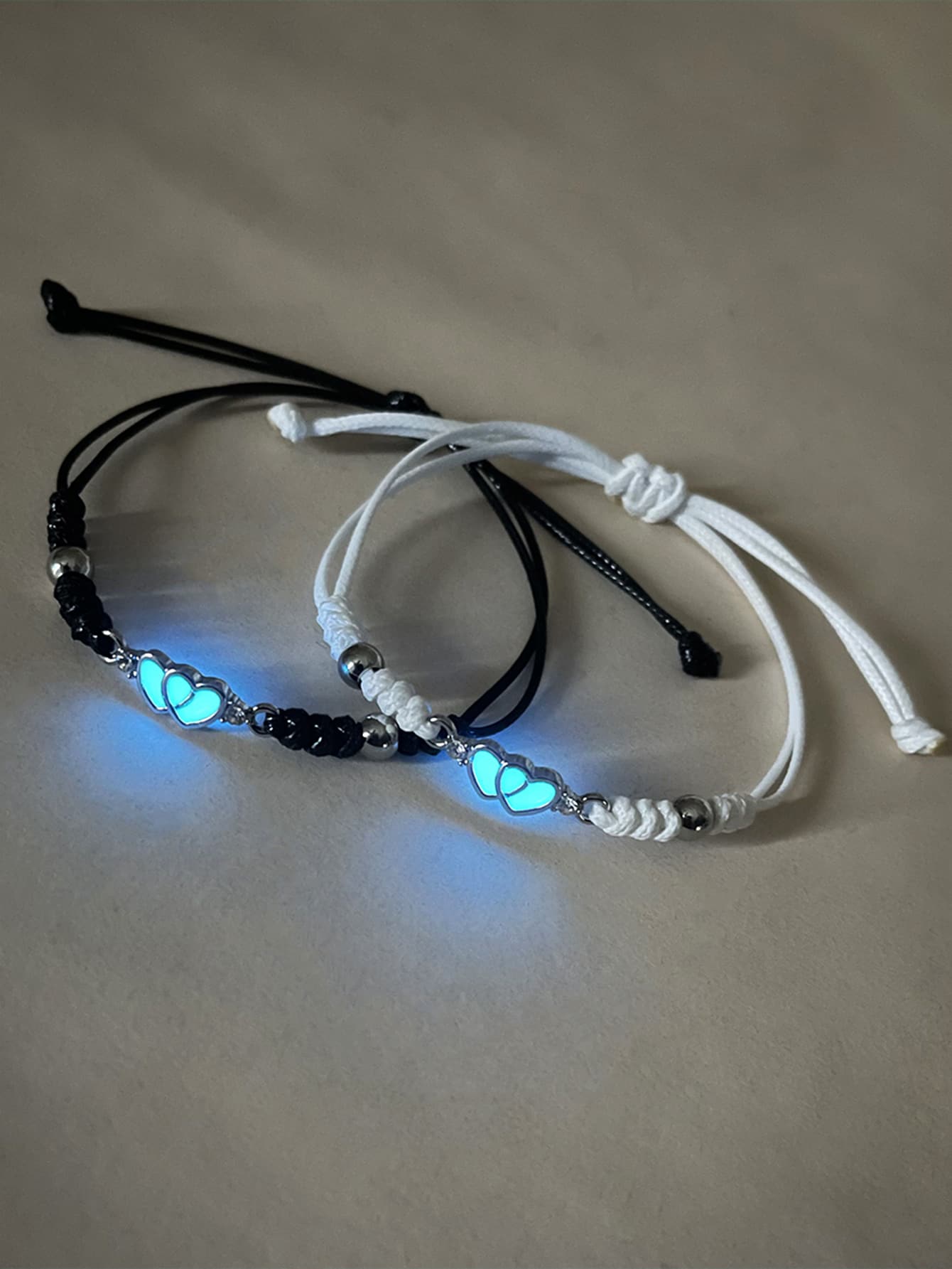 ATLVXJL 2 pièces Bracelet couple aurore permanente à détail cœur