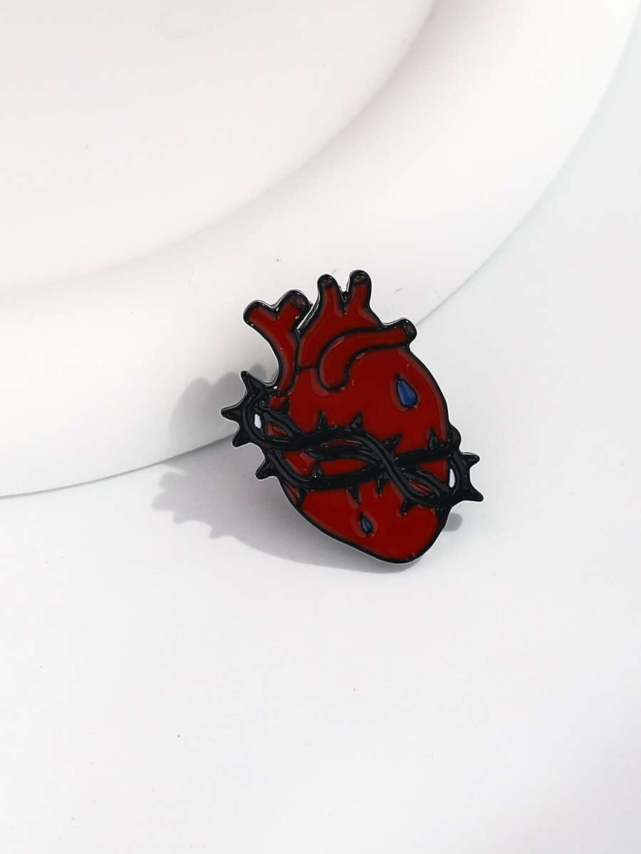 心臟設計胸針 - 彩色 - 查看 1