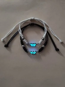 ATLVXJL 2 pièces Bracelet couple aurore permanente à détail cœur