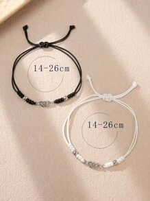 ATLVXJL 2 pièces Bracelet couple aurore permanente à détail cœur