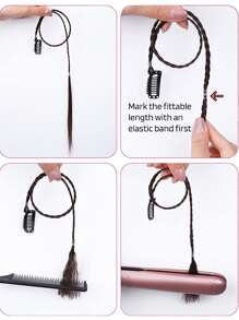 Medium Synthetic Hair Braid - Light Brown - View 4