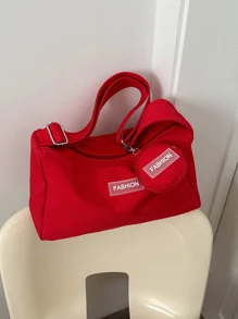 Bolso Hobo Rojo Con Bolsa De Monedas, Correa Ajustable De Neón Rojo Extraño, Bolso De Mujer Con Bolsa De Diez Centavos - Rojo - Ver 6