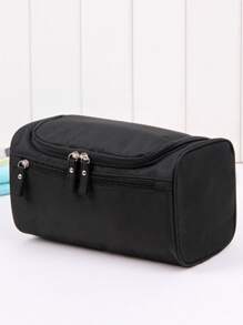 旅行用品 大容量化妆包 尼龙化妆包 可挂式洗漱包 尺寸：25cm*13.5cm*15cm 防水男士盥洗包 盥洗包 夏季旅行必备品 海滩度假 节日学校用品 宿舍必备品 返校 - 黑色 - 查看 7