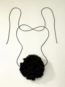 chi tiết xếp nếp vòng cổ tua rua - Nhiều màu - Xem 3