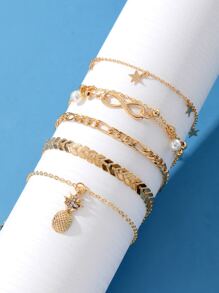 5 cái Đồ trang trí Ngọc Trai giả vòng chân - Vàng - Xem 2