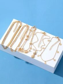 5 cái Đồ trang trí Ngọc Trai giả vòng chân - Vàng - Xem 4