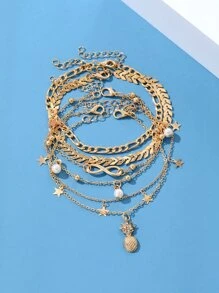 5 cái Đồ trang trí Ngọc Trai giả vòng chân - Vàng - Xem 5