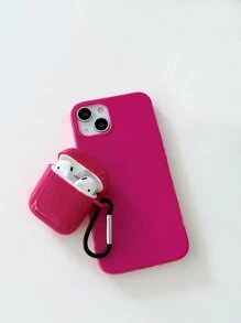 1入組素色手機殼和1入組耳機殼適用於Airpods - 玫紅色 - 查看 4
