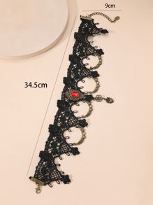Chain Decor Choker - Black - View 3