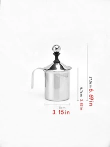 1pc Milk Frothing Pitcher, Stainless Steel Manual Milk Frother For Household School Supplies Back To School