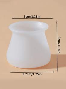 8pcs Silicone Chair Foot Cover, Simple White Mini Table Foot Cover For Household - White - View 3