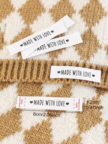 20pcs Slogan Graphic DIY Label, Modern Clothes Label For Sewing - White - View 3