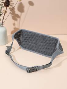 Riñonera con estampado de letra ojal de auriculares - azul real - Ver 2