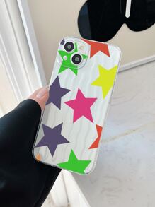Star Pattern Clear Phone Case - Multicolor - View 3