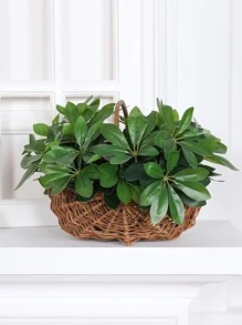 1 件塑料人造植物，人造叶枝适用于家居装饰、假植物、秋季装饰、房间、书桌、花园装饰、房间装饰用品、情人节、礼物 - 綠色 - 查看 3